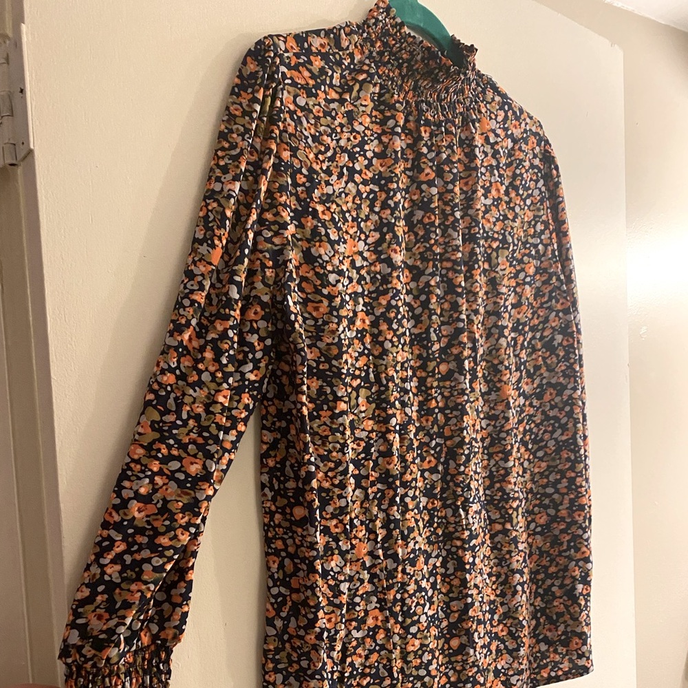 High Neck Long Sleeve Blouse